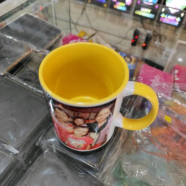3 Tone Inner and Handle Color Mugs - Yellow - Blank Material