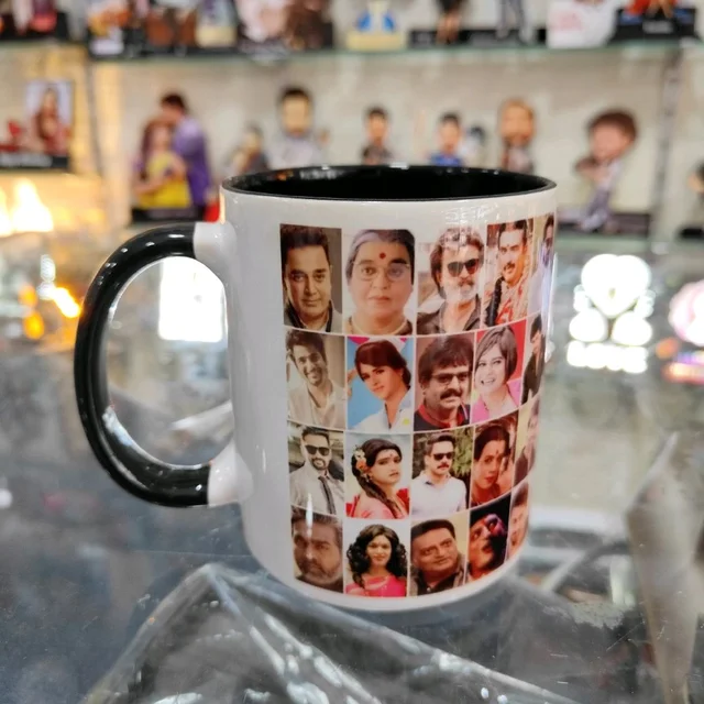 3 Tone Inner and Handle Color Mugs - Black