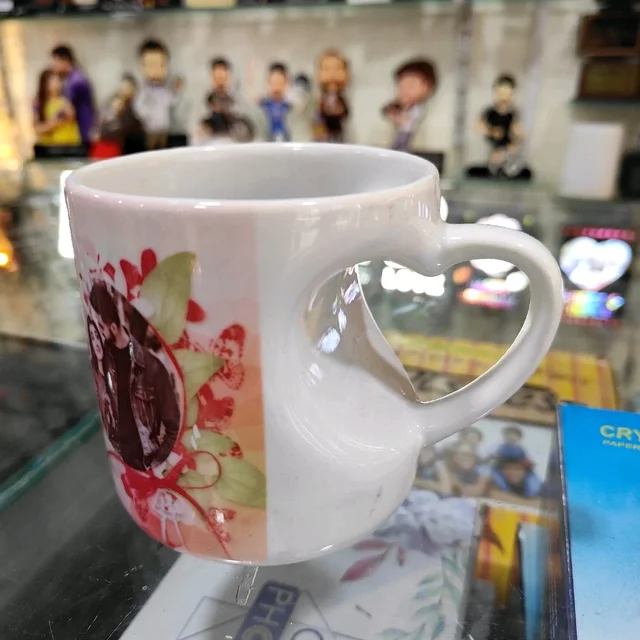 White Mug - Heart Cut