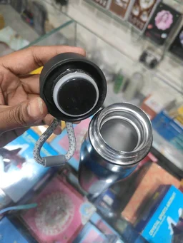 Engraved - Steel Bottle with Rope Cap 500ml Black Color - Blank Material
