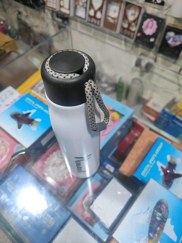 Engraved - Steel Bottle with Rope Cap 500ml White Color - Blank Material