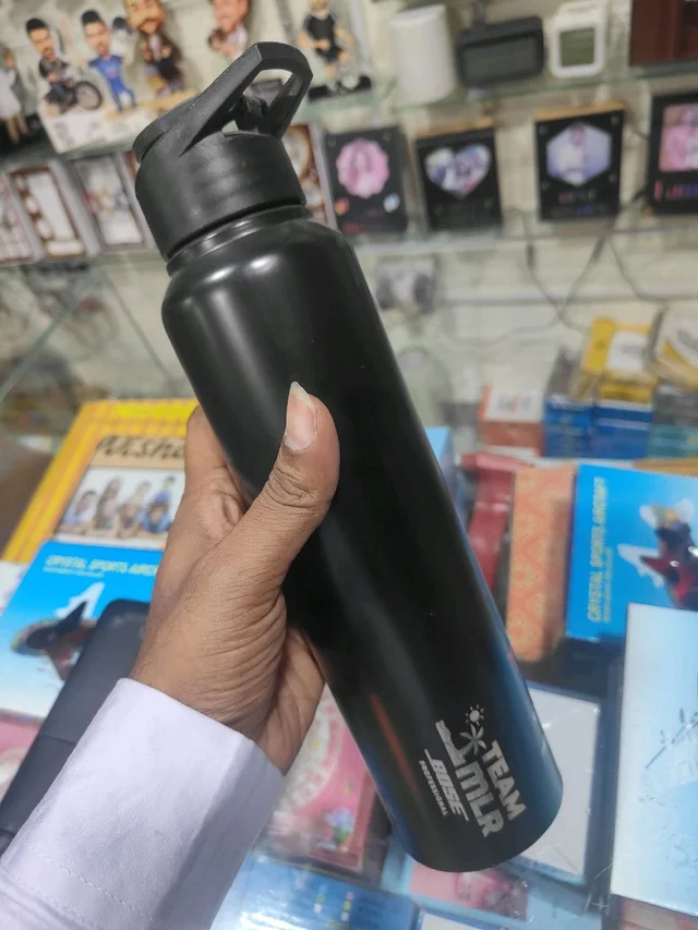 Engraved - Wide Mouth Sipper Aluminium 750ml Bottle - Black Color