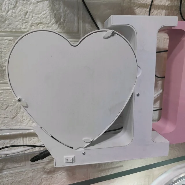 L with Heart Magic Mirror | White Color - Blank Material