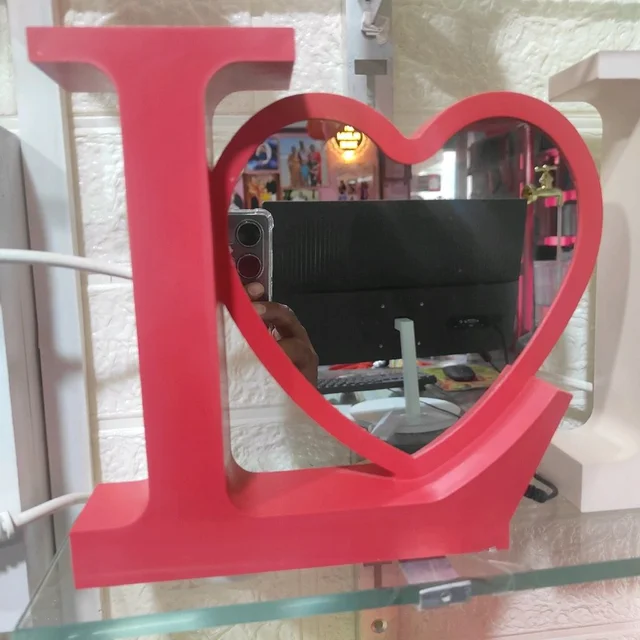 L with Heart Magic Mirror | Red Color