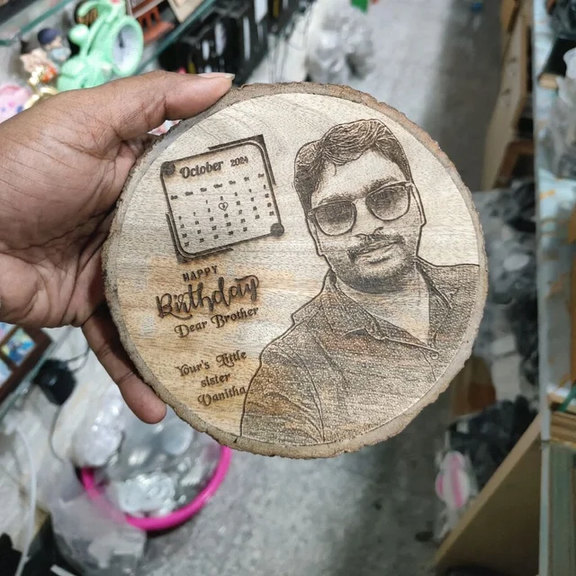 5.5" Inch Round Shape - Natural Wood