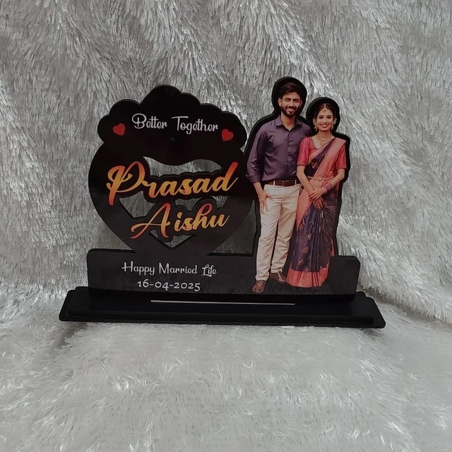 Together Forever Couple Names in Heart - Customized Cutout Frame