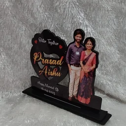 Together Forever Couple Names in Heart - Customized Cutout Frame