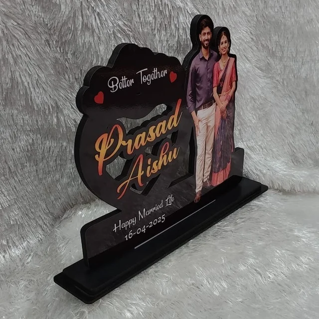 Together Forever Couple Names in Heart - Customized Cutout Frame