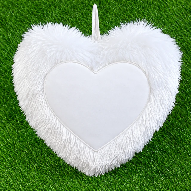 Fur Pillow | Heart Shape | White Color