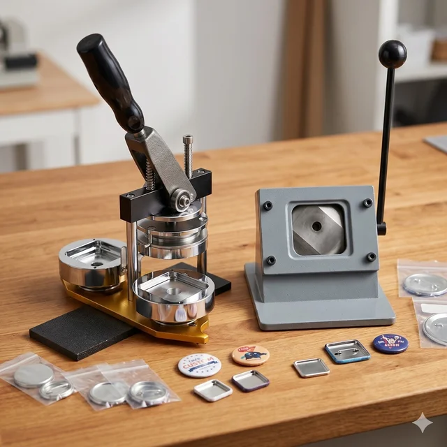 50mm Square Badge Machine with Imported Cutter