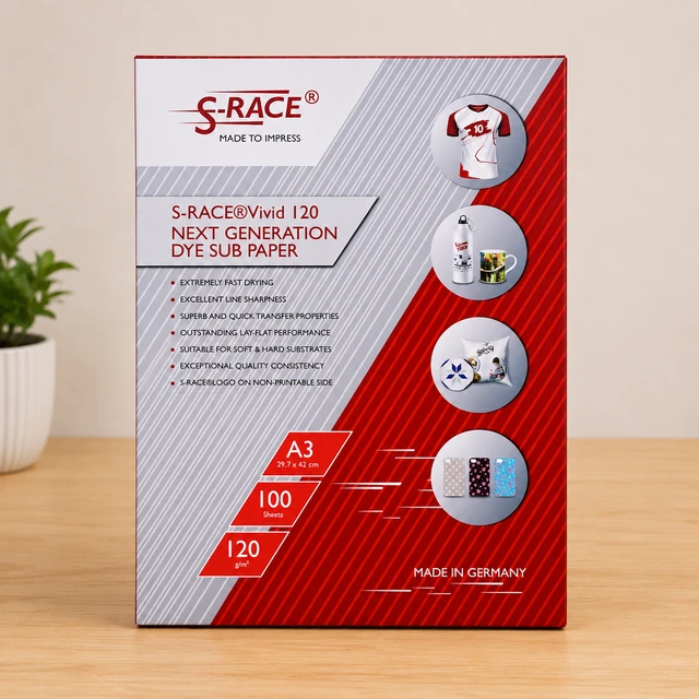 S-RACE A3 Sublimation Paper 120 GSM – 100 Sheets for Sublimation Printing