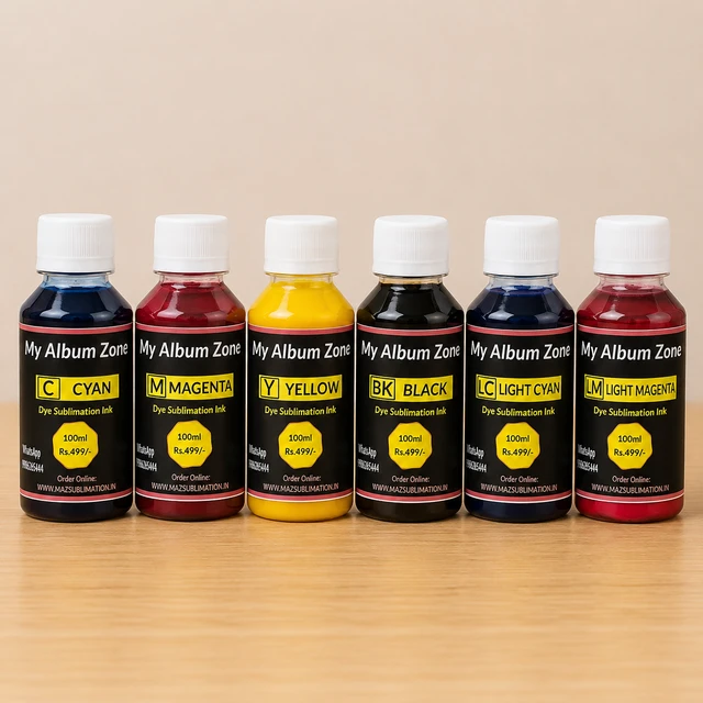 Sublimation Ink | Set of 6 Colors | 100ml each bottle