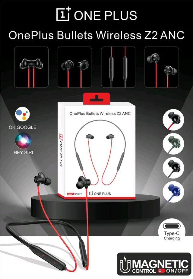 OnePlus Bullets Wireless Z2 ANC Smart On-off Neckband Imported (Double Box Packing)