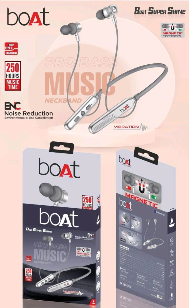 BOAT SUPER SHINE MUSIC NECKBAND WITH VIBRATION DUAL PACK HARD BOX