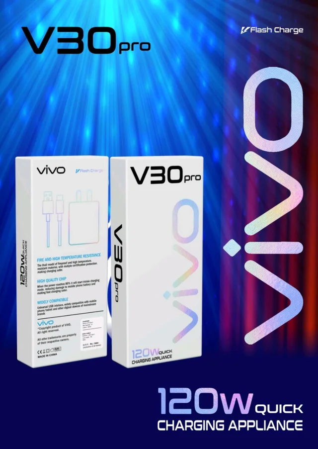 VIVO V30 PRO 120W FLASH CHARGER IMPORTED OG💯 15 Months Warranty