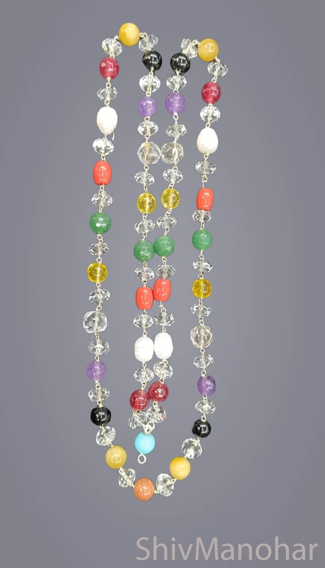 Navratan Mala / Nine Gems Rosary (bead size 6mm-7mm)