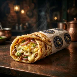 Kolkata Egg Cheese Kathi Roll