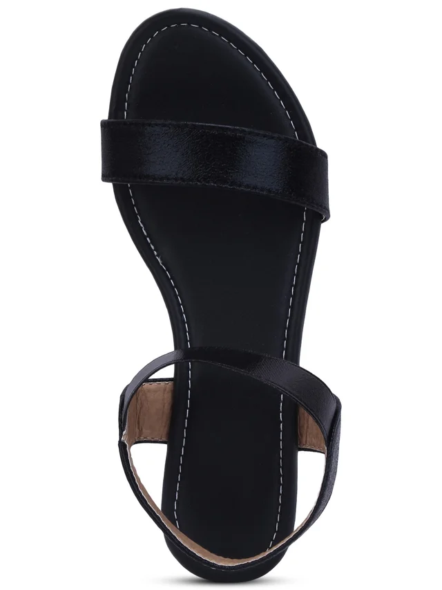 Stepee Flat Sandal -6 Pair set - Black