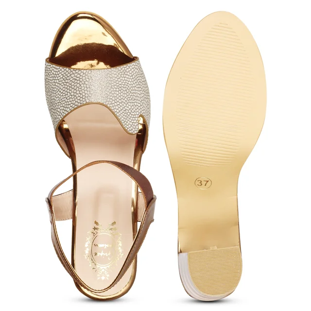 Stepee Glass heel- 6 Pair Set - Copper