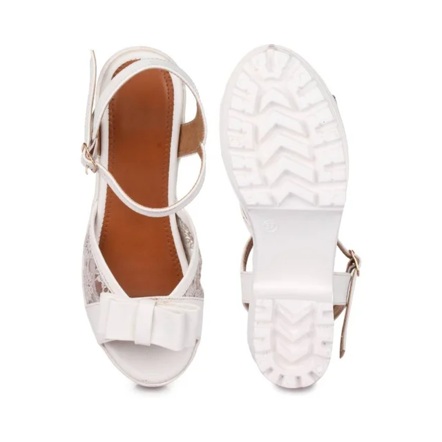 Stepee Women Heel-6 Pair set - White