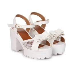 Stepee Women Heel-6 Pair set - White