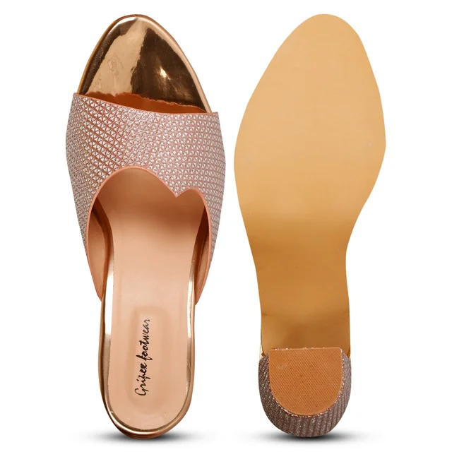 Stepee Sultan Fancy Slippers 6 Pair set - Rose Gold
