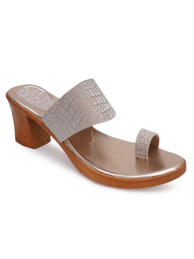 Stepee Rose Gold Fancy Angutha slipper - 6 Pair set - Rose Gold
