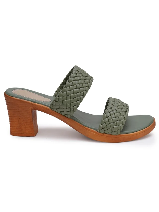 Stepee Olive green Casual heel slipper 6 pair set - Olive green