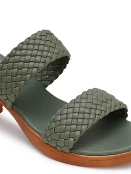 Stepee Olive green Casual heel slipper 6 pair set - Olive green