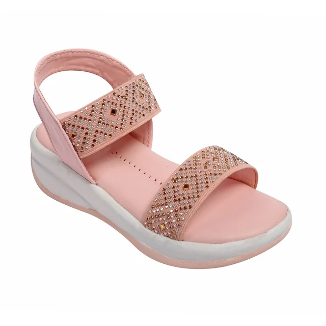 Stepee Pink Kids sandal with siroski 8 Pair set - Sea Pink