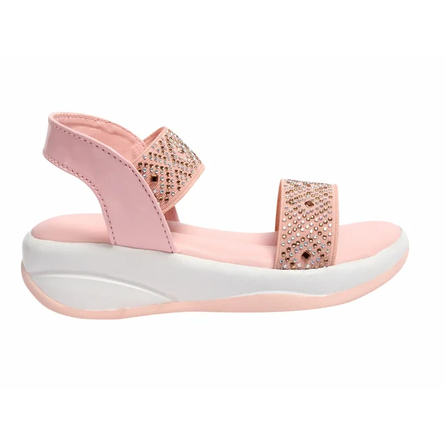 Stepee Pink Kids sandal with siroski 8 Pair set - Sea Pink