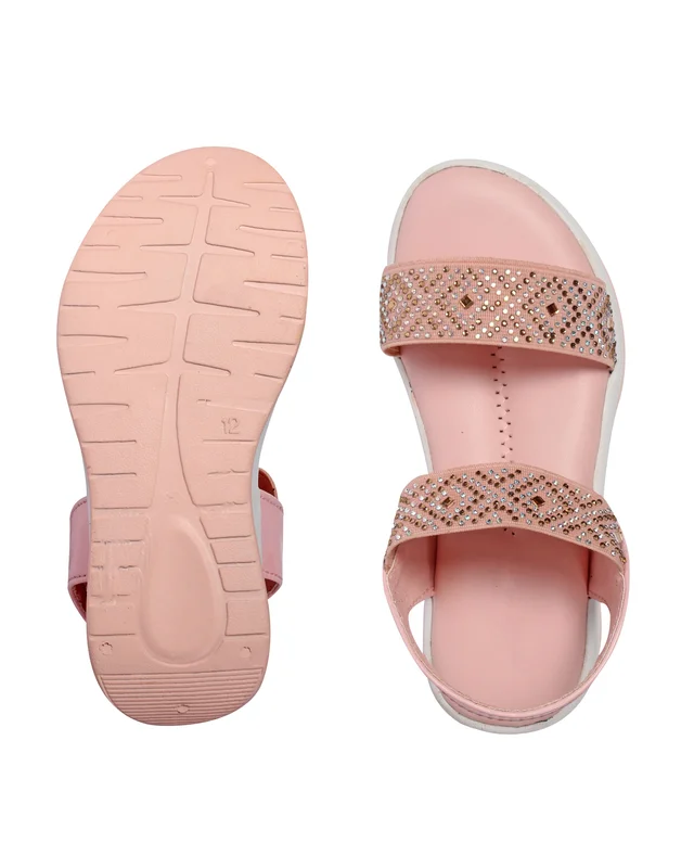 Stepee Pink Kids sandal with siroski 8 Pair set - Sea Pink