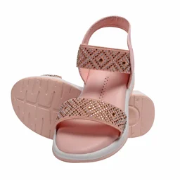Stepee Pink Kids sandal with siroski 8 Pair set - Sea Pink
