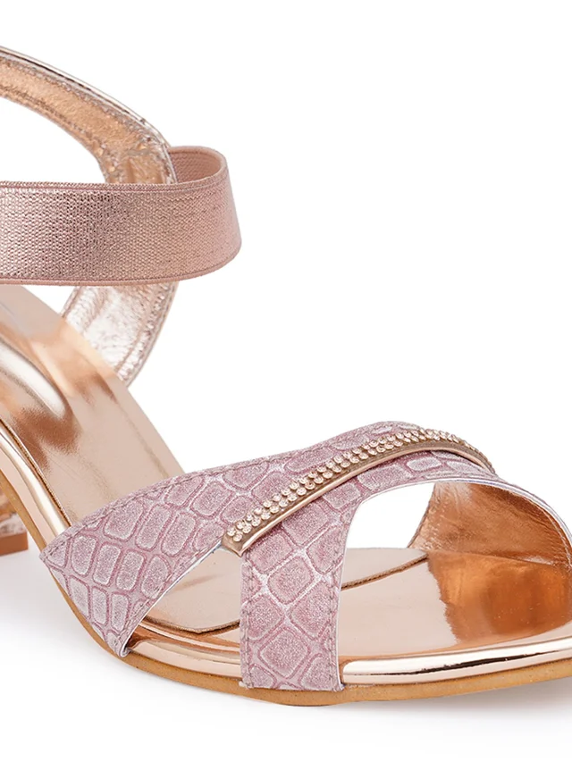 Stepee Rose Gold partywear Bridal heels 6 pair set - Rose Fog