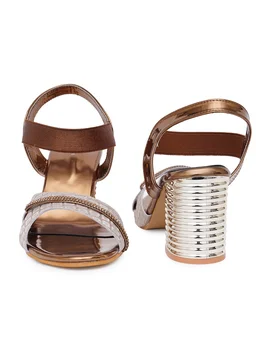 Stepee Copper partywear Bridal heels 6 pair set - Antique