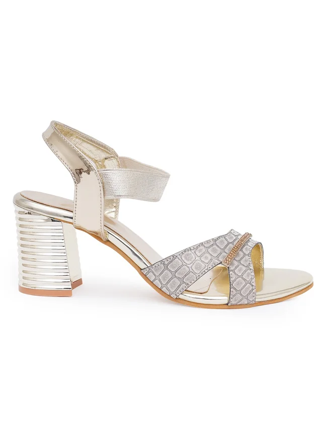 Stepee Golden partywear Bridal heels 6 pair set - Golden