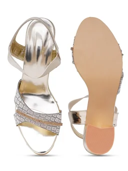 Stepee Golden partywear Bridal heels 6 pair set - Golden