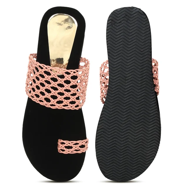 Stepee Pink Bunai Rubber Gola Slipper- 6 Pair Set - Peach