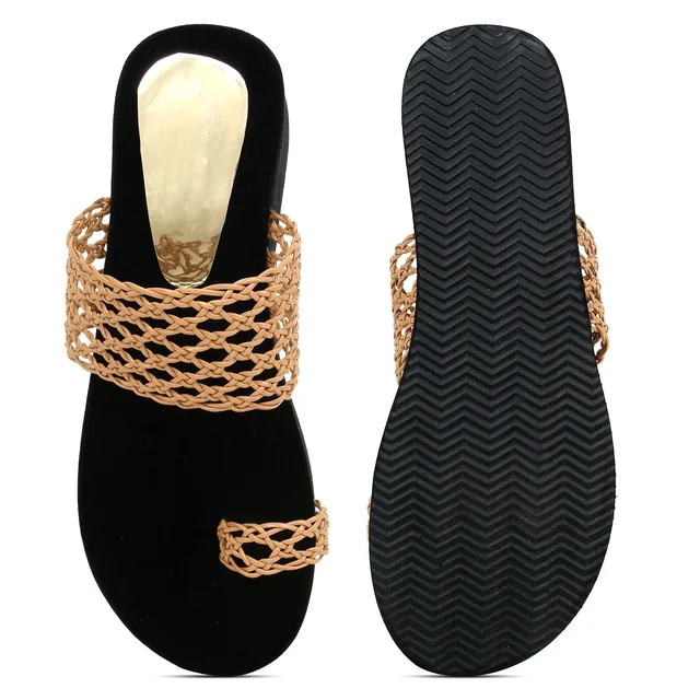 Stepee Beige Bunai Rubber Gola Slipper- 6 Pair Set - Beige