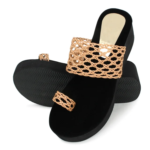 Stepee Beige Bunai Rubber Gola Slipper- 6 Pair Set - Beige