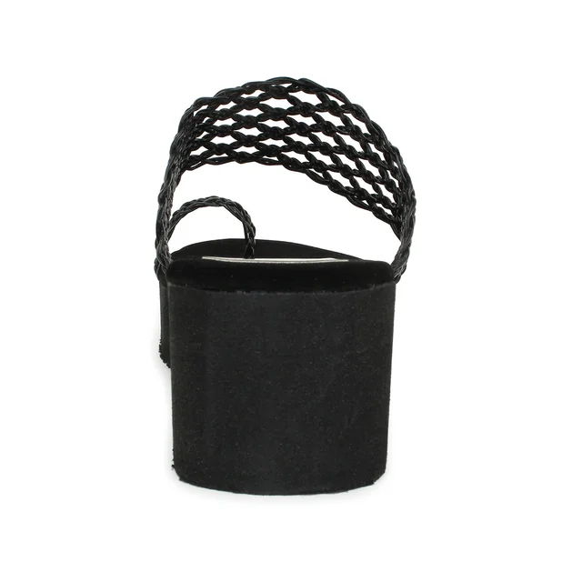 Stepee Black Bunai Rubber Gola Slipper- 6 Pair Set - Black