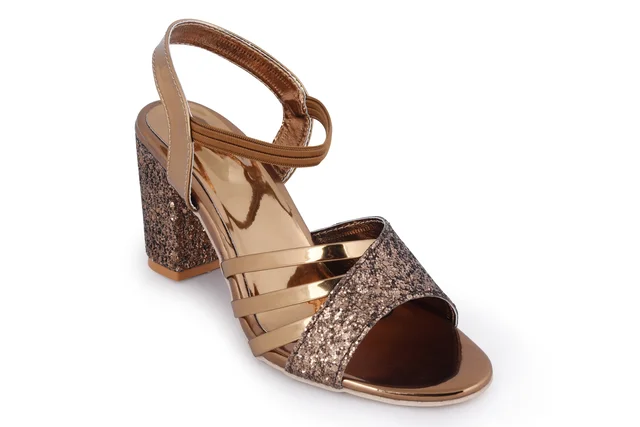 Stepee Coppe r 2 inch heel fancy party wear sandal 6 Pair set - Antique