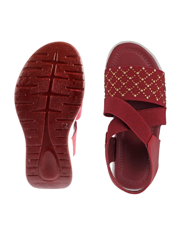 Stepee Cherry Kids sandal with siroski 8 Pair set - Cherry