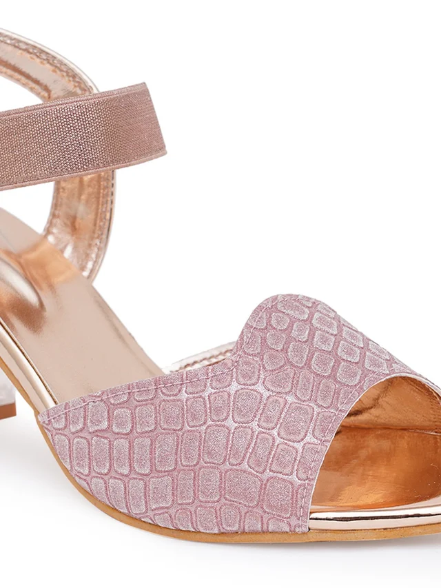Stepee Rose Gold partywear Bridal heels 6 pair set - Rose gold