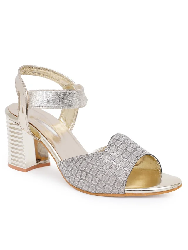 Stepee Golden partywear Bridal heels 6 pair set - Gold
