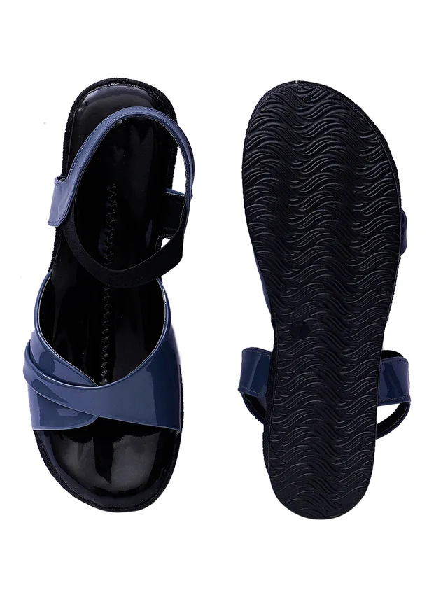 Stepee Navy Grey Platform Heel sandal 6 Pair set - Navy grey