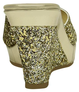 Stepee Golden Fancy Platform wedges gola Slipper- 6 Pair set - Golden