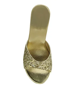 Stepee Golden Fancy Platform wedges gola Slipper- 6 Pair set - Golden