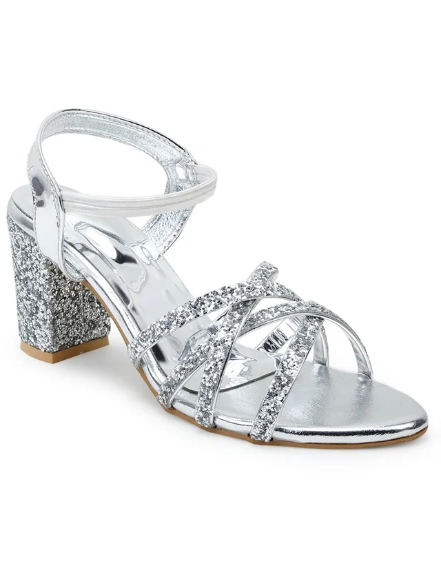 Stepee Heel Sandal -6 Pair Set - Silver