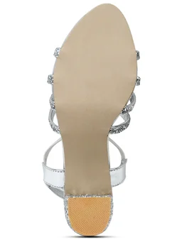 Stepee Heel Sandal -6 Pair Set - Silver